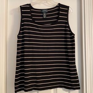 Lauren Ralph Lauren 1X Silk Knit Striped Tank Top
